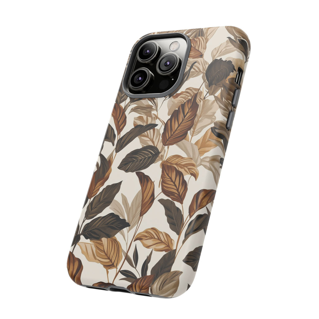 Autumn Leaves Phone Case — Brown Botanical Tough Case