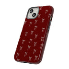 Red Bow Pattern Phone Case — Protective Tough Case with Elegant Holiday Ribbon Design