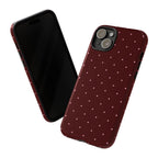 Maroon Polka Dot Tough Phone Case — Slim Protective iPhone Cover
