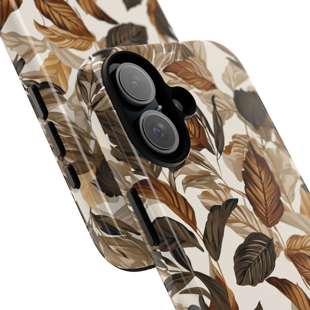 Autumn Leaves Phone Case — Brown Botanical Tough Case