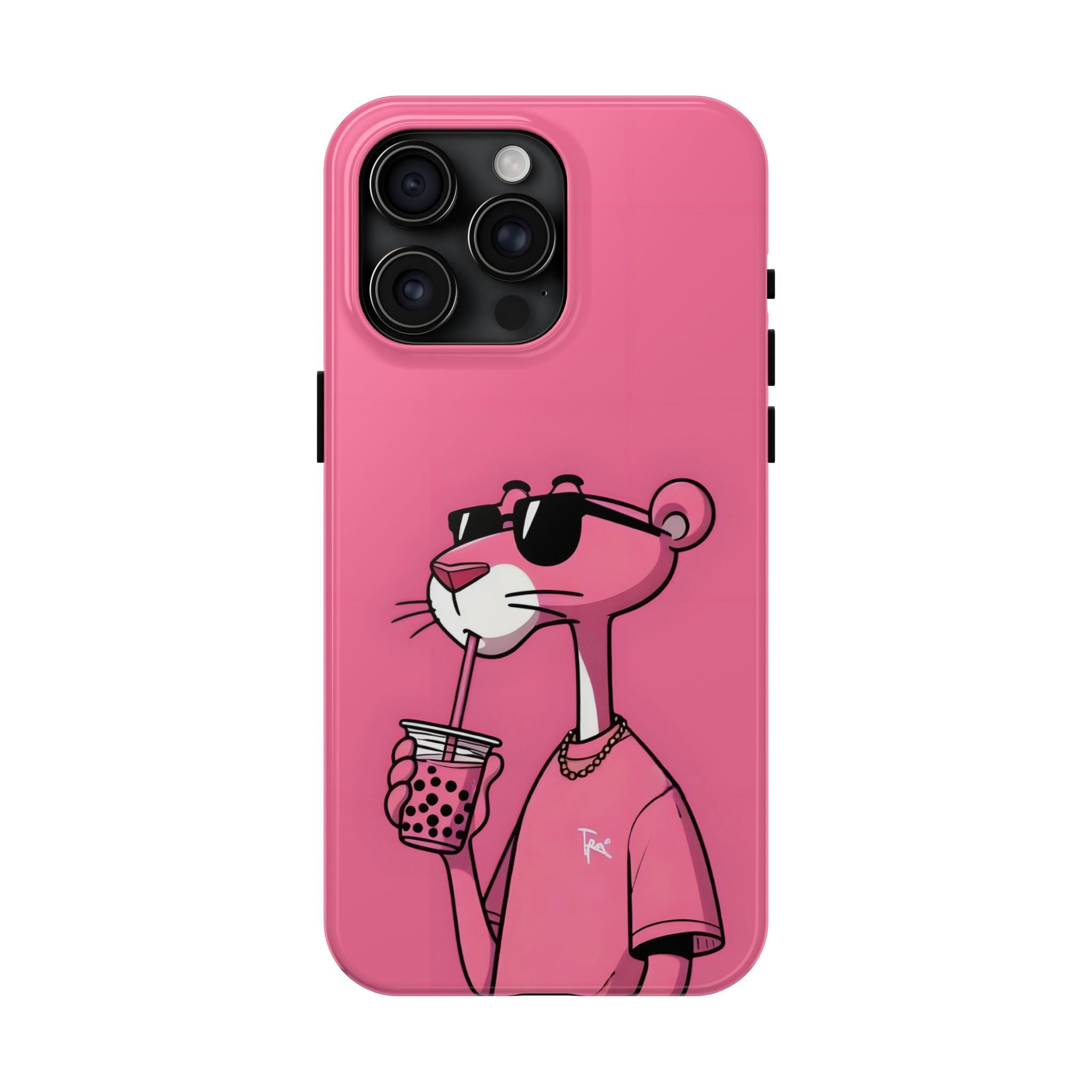 Pink Panther Bubble Tea Phone Case — Tough Protective iPhone Cover