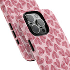 Pink Watercolor Heart Phone Case — Tough Protective iPhone Cover