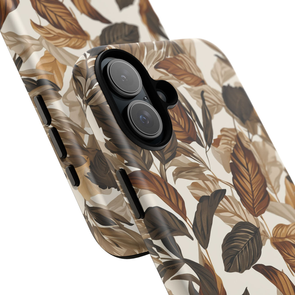 Autumn Leaves Phone Case — Brown Botanical Tough Case