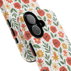Floral Rose Pattern Tough Phone Case — Durable Garden-Inspired Protection