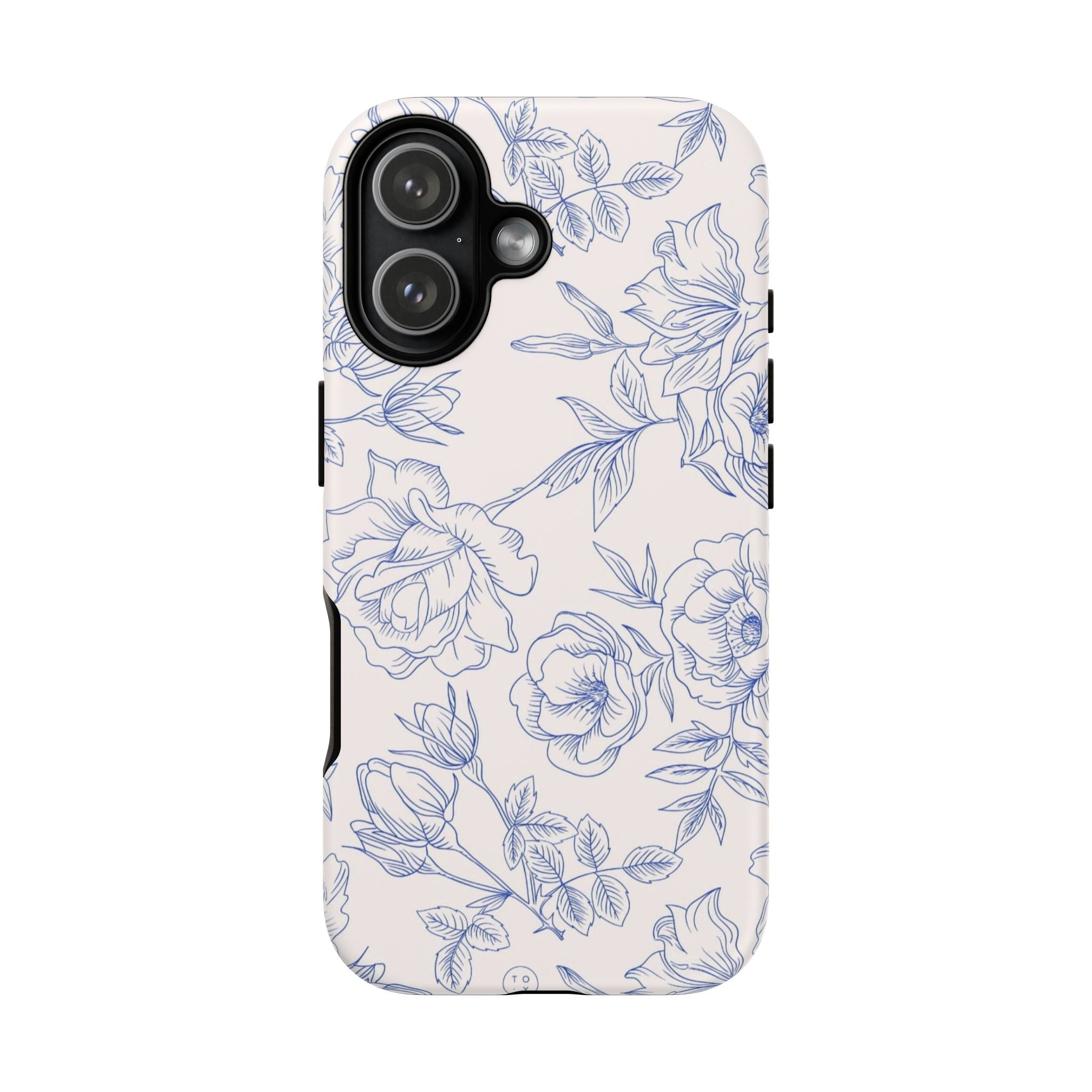 Phone Case — Blue Floral Sketch Tough Protective Case