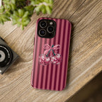 Cherry Disco Phone Case — Pink Striped Tough Case