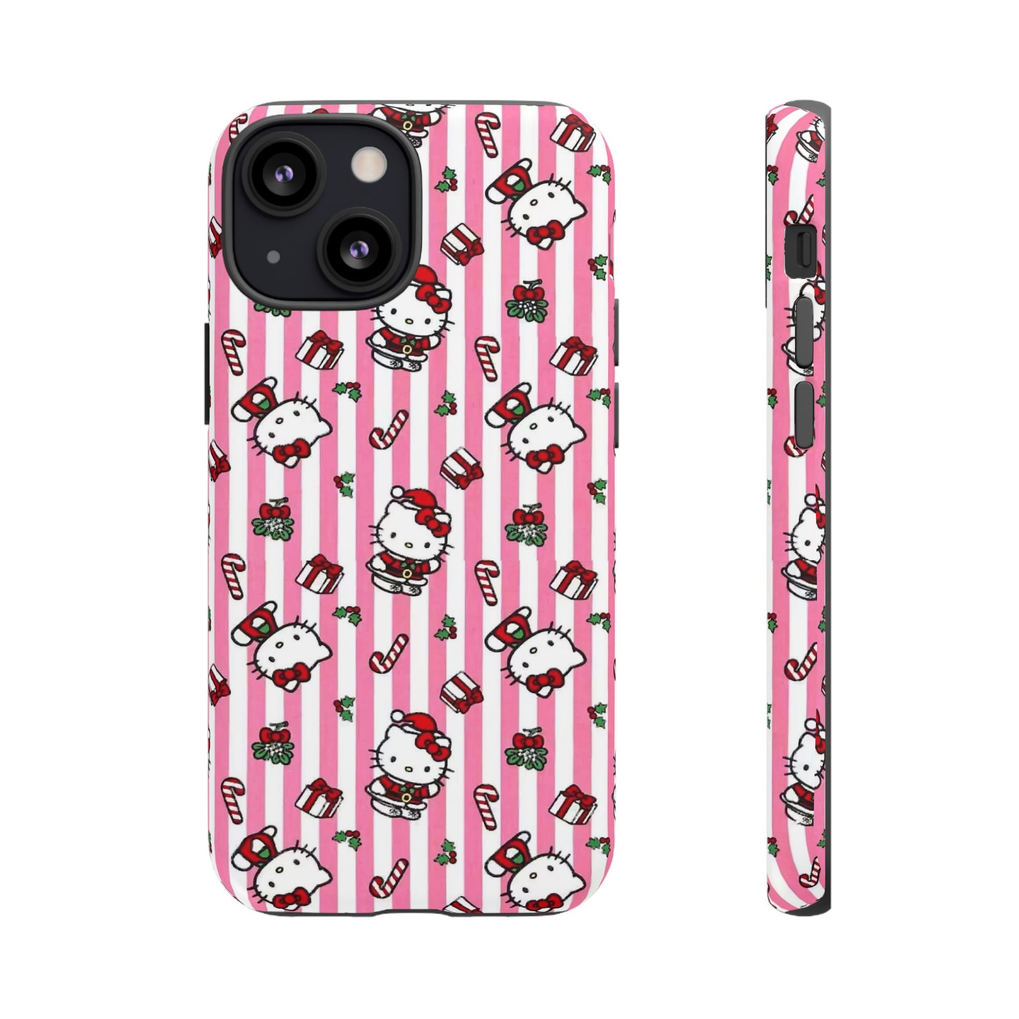 Hello Kitty Pink Holiday Phone Case — Cute Candy Cane & Gift iPhone Cover