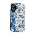 Ocean Shells Tough Phone Case — Blue Nautical Seashell iPhone Cover