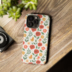 Floral Rose Pattern Tough Phone Case — Durable Garden-Inspired Protection