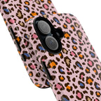 Pink Leopard Print Tough Phone Case — Durable Protective iPhone Cover