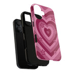 Pink Retro Heart Tough Phone Case – Star Accent Protective Cover