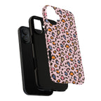 Pink Leopard Print Tough Phone Case — Durable Protective iPhone Cover