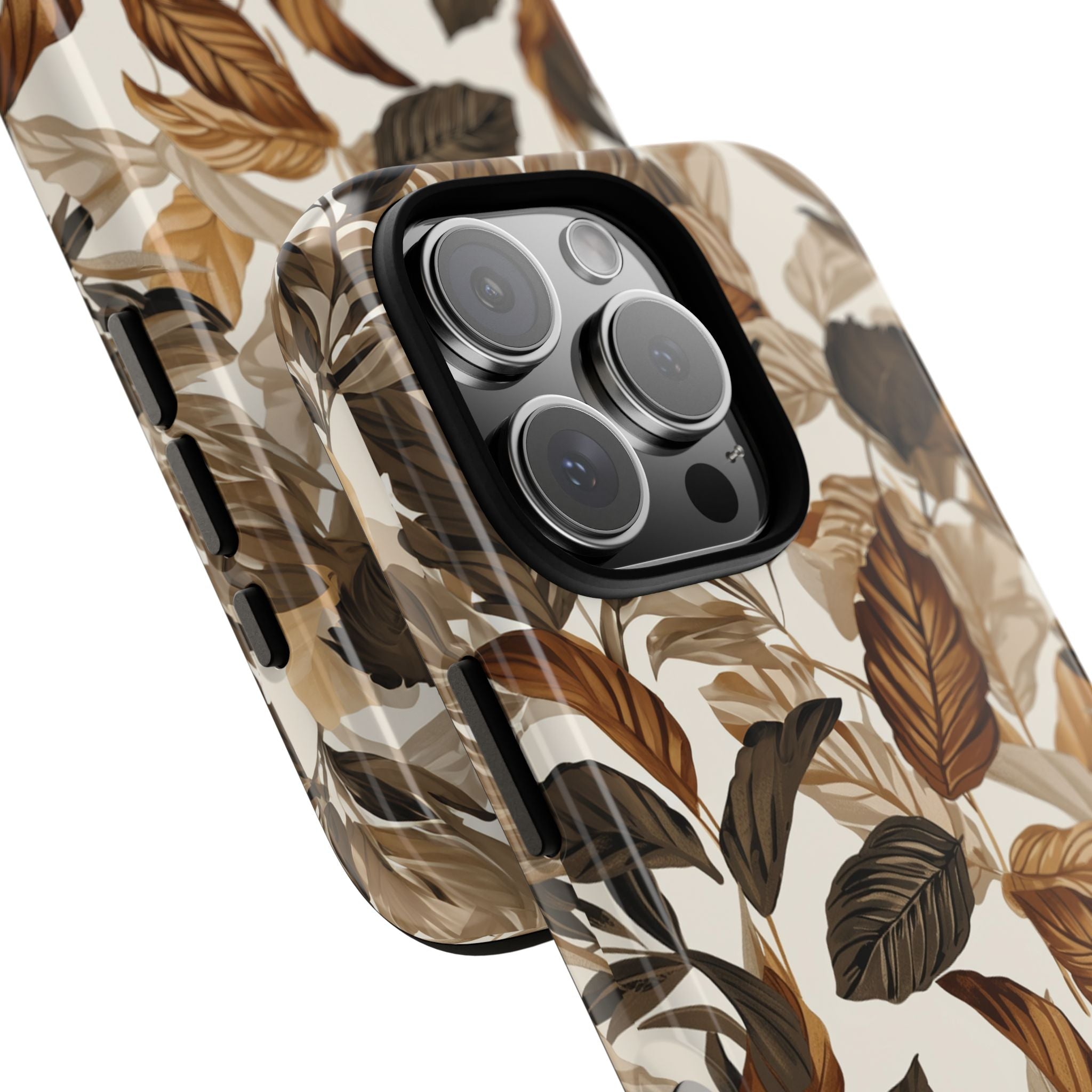 Autumn Leaves Phone Case — Brown Botanical Tough Case