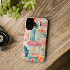 Tropical Surf Collage Phone Case — Vintage Hawaiian Floral & Surfboard Design