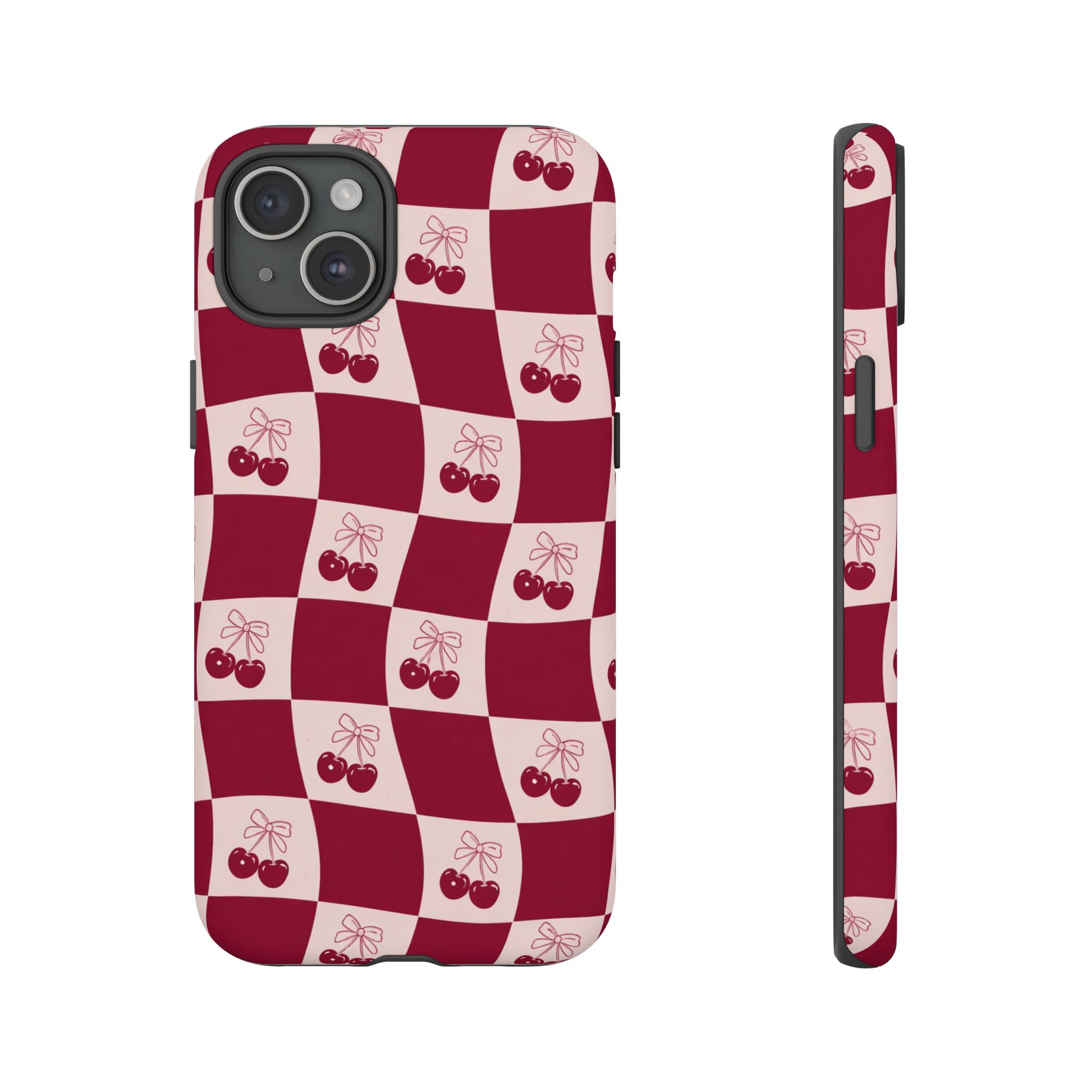 Cherry Checkerboard Tough Phone Case