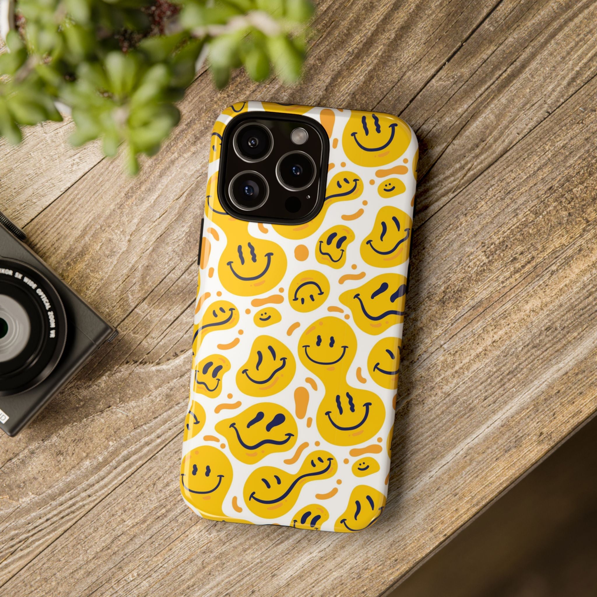 Smiley Melt Phone Case — Yellow Happy Face Protective Cover
