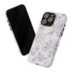 Phone Case — Blue Floral Sketch Tough Protective Case