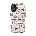 Cherry Bow Phone Case — Retro Cherry & Lips Pattern iPhone Cover