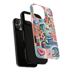 Coastal Collage Phone Case — Retro Beach Surf Floral Design