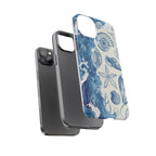 Ocean Shells Tough Phone Case — Blue Nautical Seashell iPhone Cover
