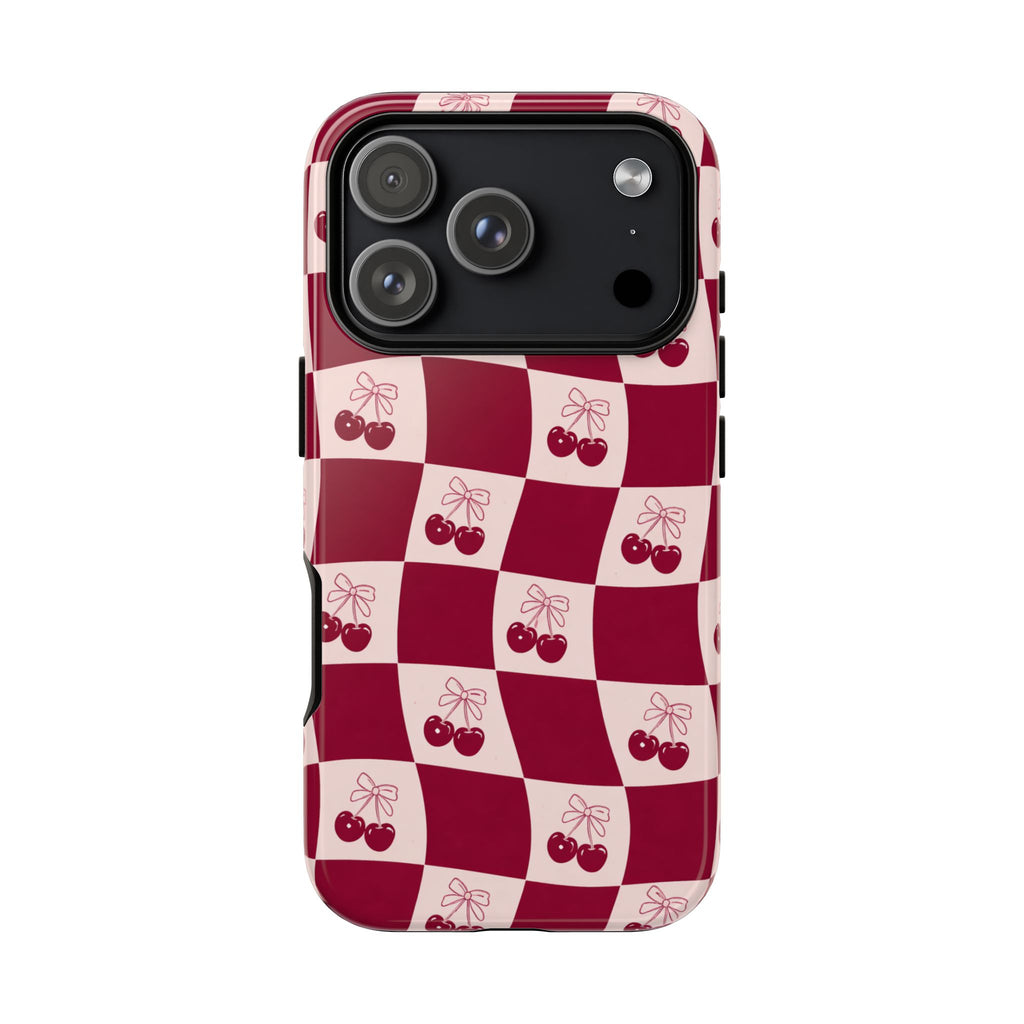 Cherry Checkerboard Tough Phone Case