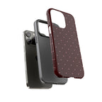Maroon Polka Dot Tough Phone Case — Slim Protective iPhone Cover
