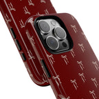 Red Bow Pattern Phone Case — Protective Tough Case with Elegant Holiday Ribbon Design