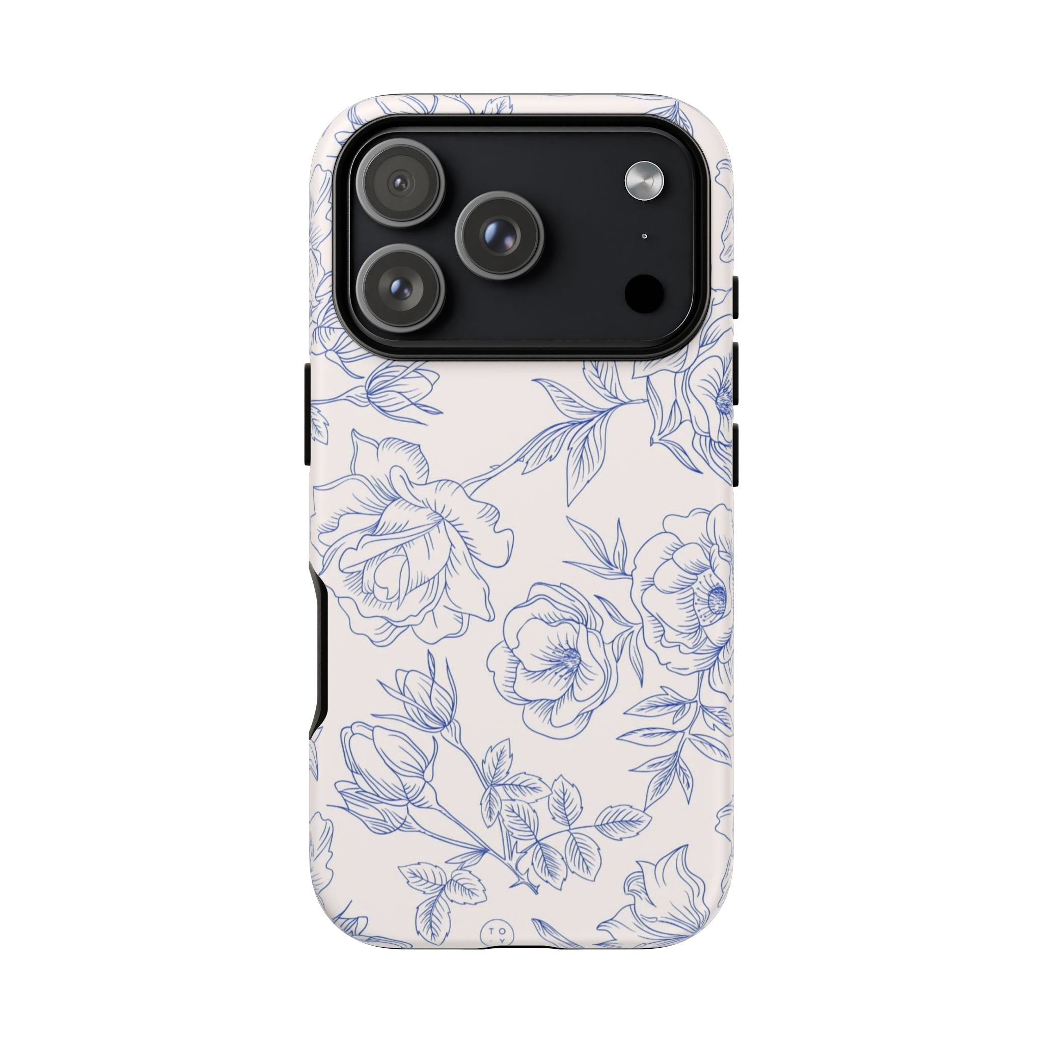 Phone Case — Blue Floral Sketch Tough Protective Case
