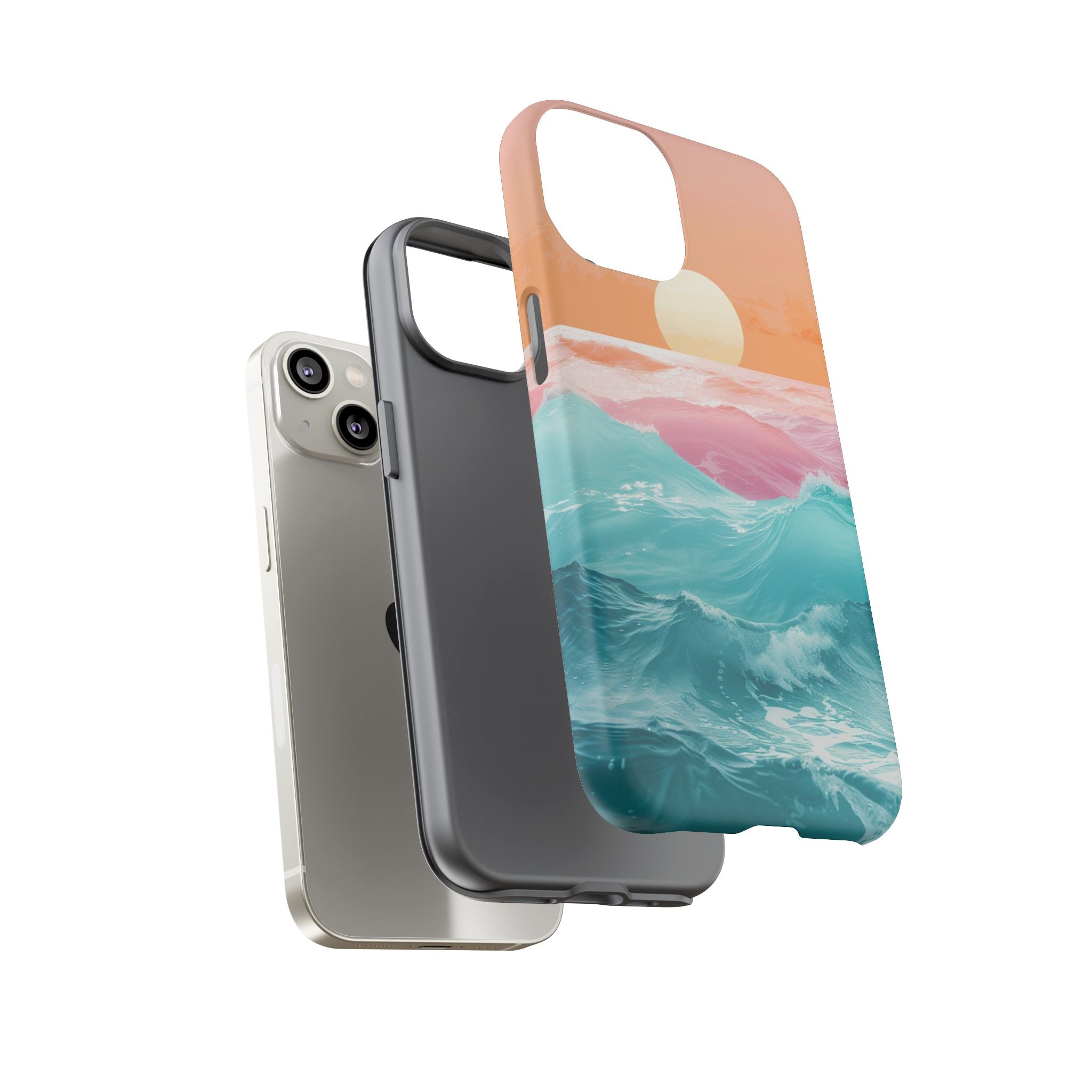 Sunset Ocean Tough Phone Case — Pastel Waves iPhone Cover