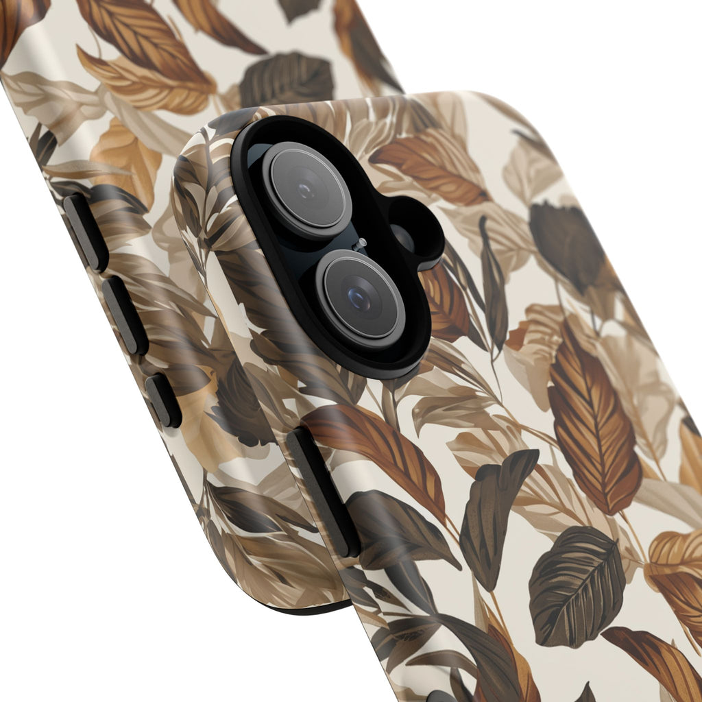 Autumn Leaves Phone Case — Brown Botanical Tough Case