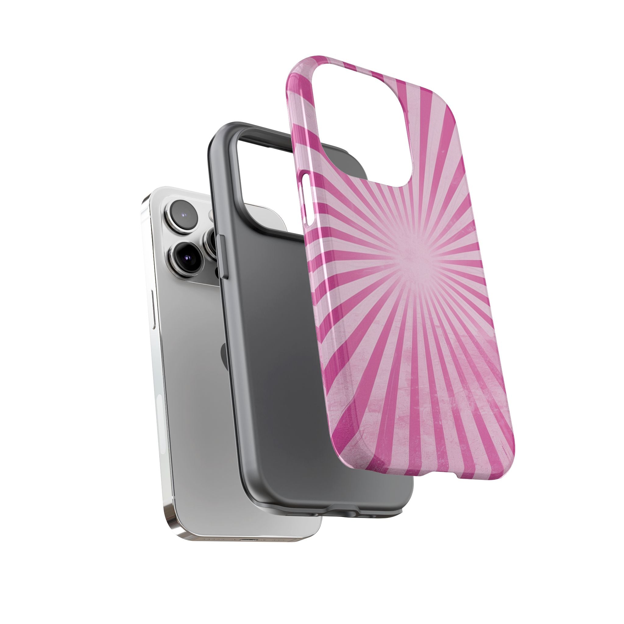Pink Sunburst Tough Phone Case — Retro Radiant iPhone Cover
