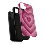 Pink Retro Heart Tough Phone Case – Star Accent Protective Cover