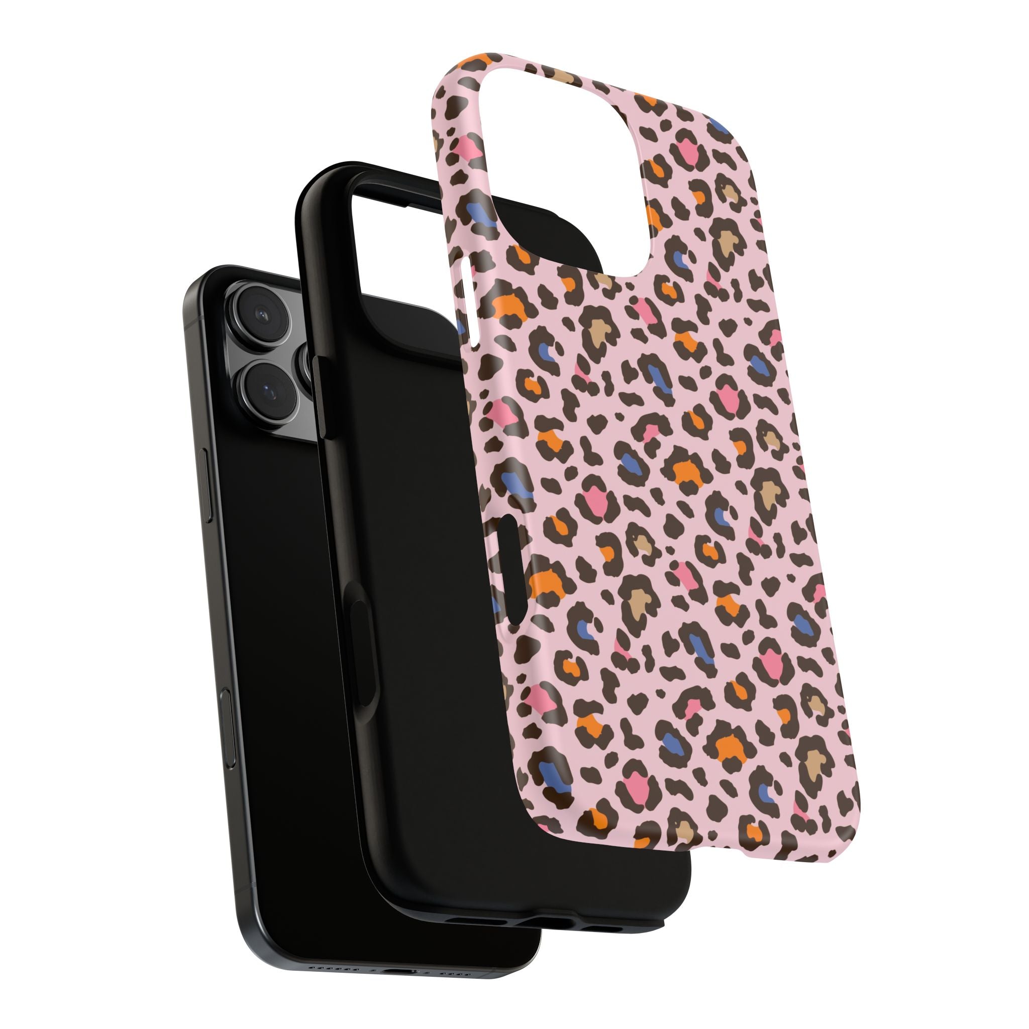 Pink Leopard Print Tough Phone Case — Durable Protective iPhone Cover
