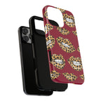 Phone Case — Leopard Lips Pattern on Burgundy