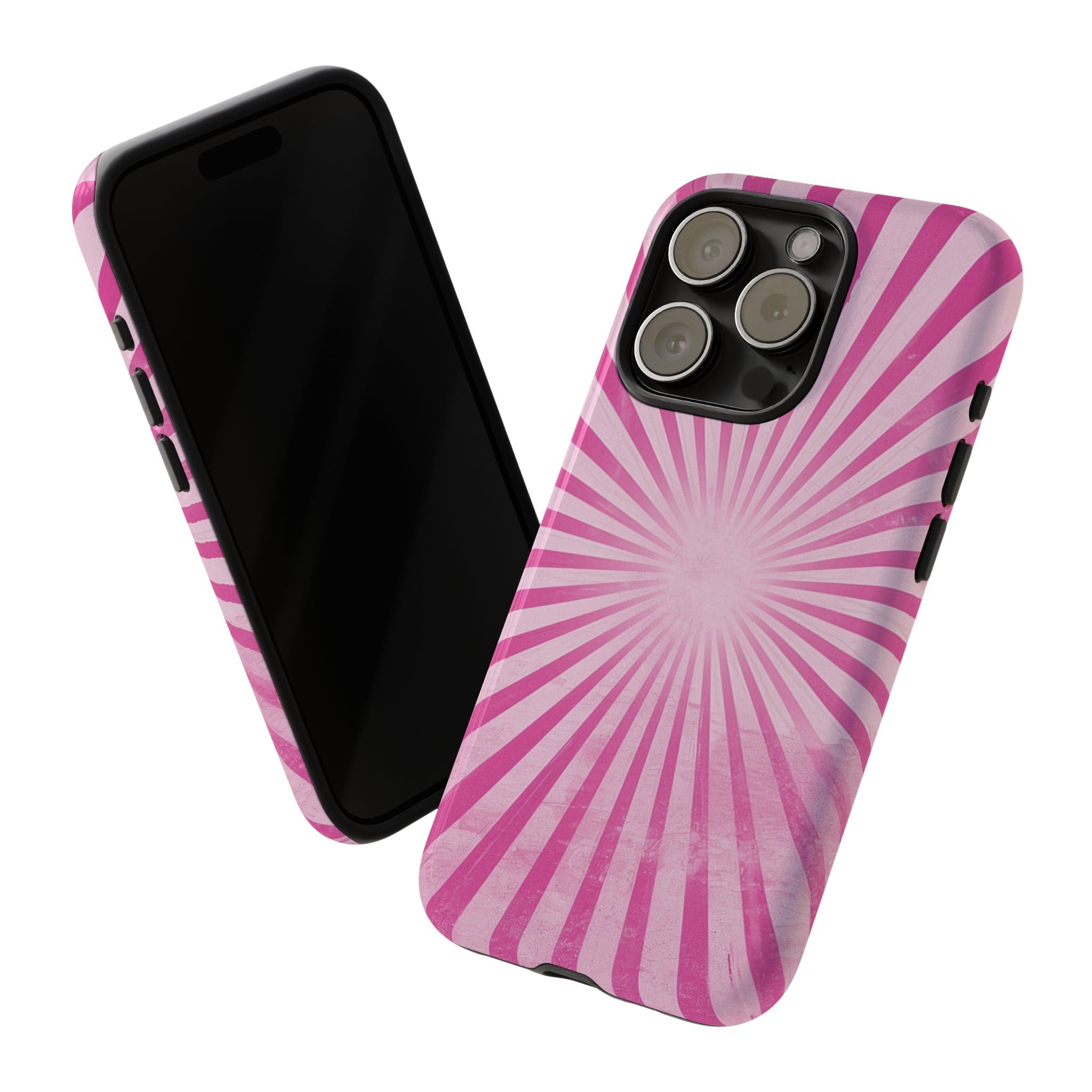 Pink Sunburst Tough Phone Case — Retro Radiant iPhone Cover