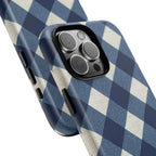 Blue Buffalo Plaid Tough Phone Case — Durable Protective iPhone Cover