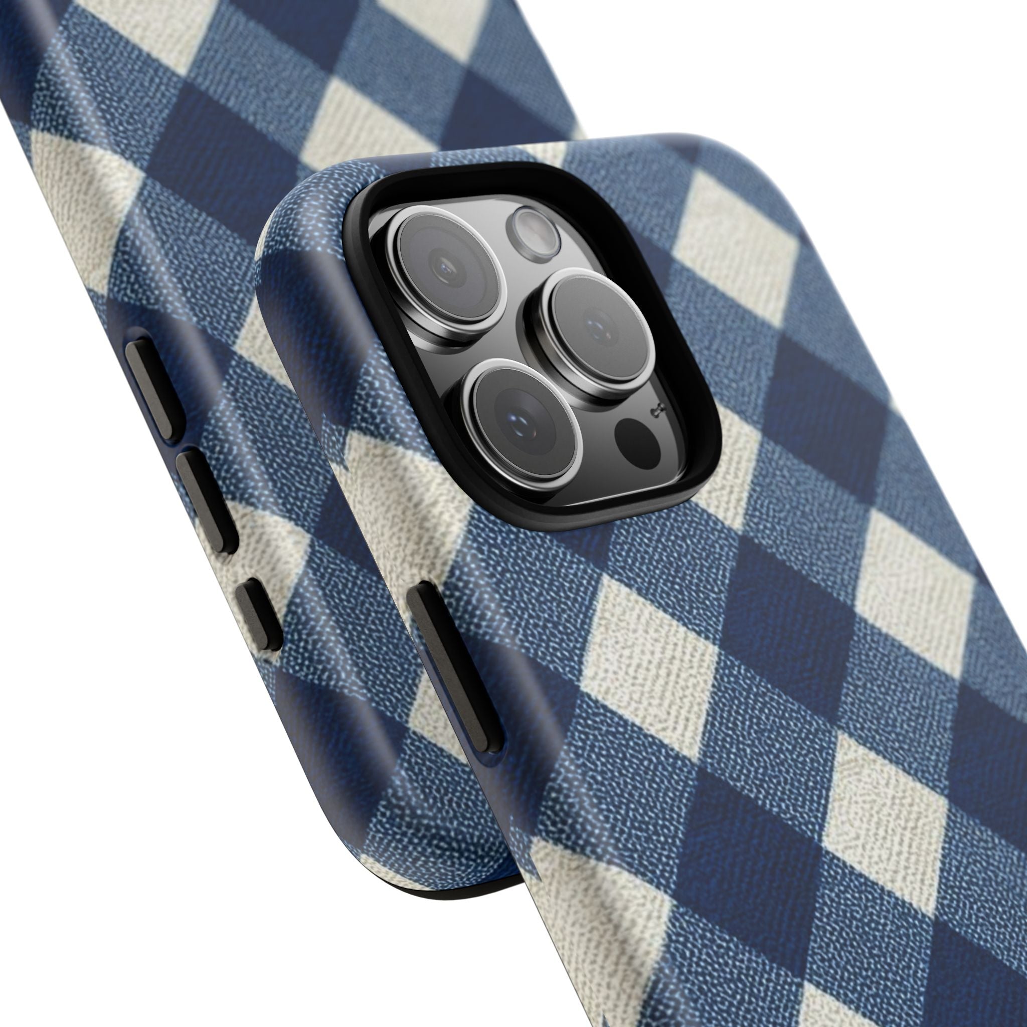 Blue Buffalo Plaid Tough Phone Case — Durable Protective iPhone Cover