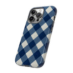 Blue Buffalo Plaid Tough Phone Case — Durable Protective iPhone Cover