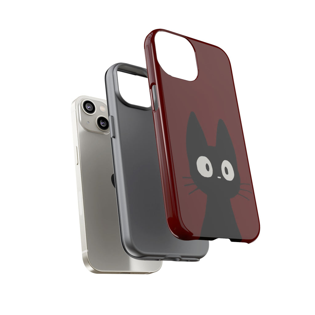 Black Cat Phone Case — Cute Kawaii Cat iPhone Cover ("Tough Cases")