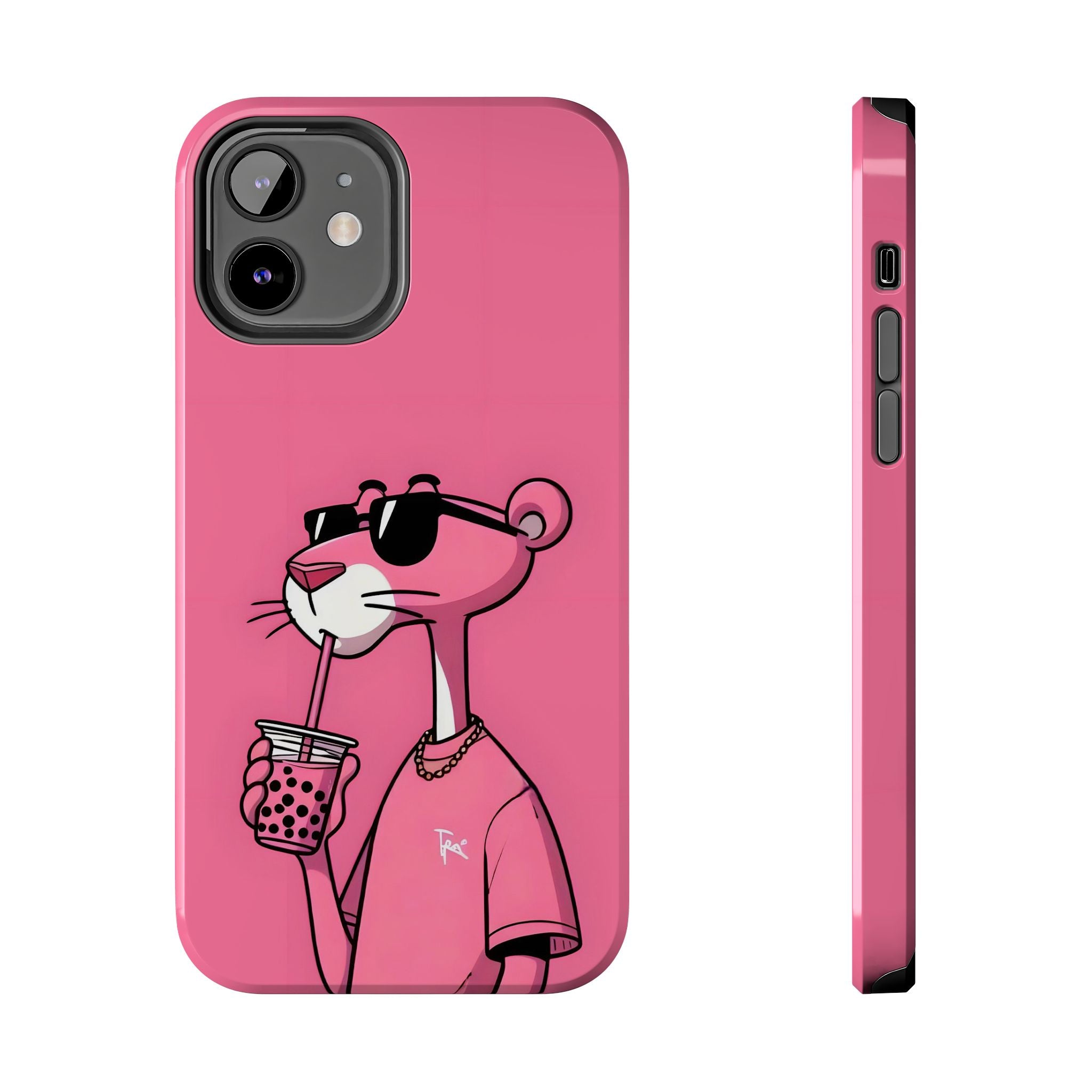 Pink Panther Bubble Tea Phone Case — Tough Protective iPhone Cover