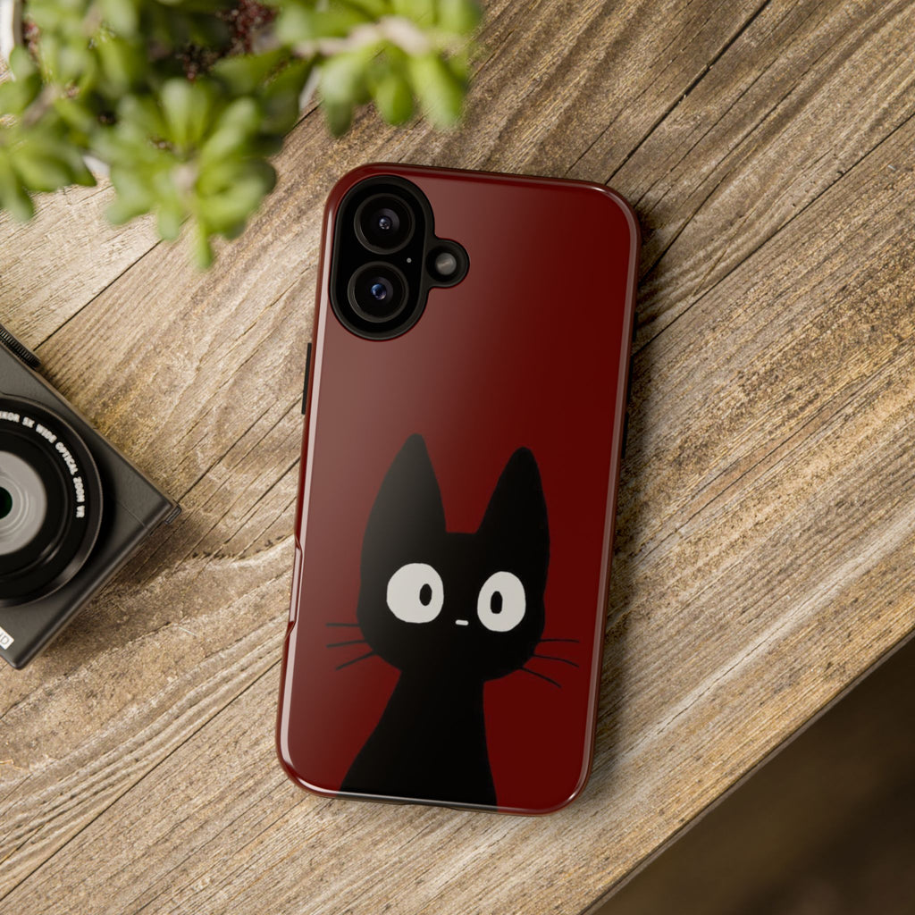 Black Cat Phone Case — Cute Kawaii Cat iPhone Cover ("Tough Cases")