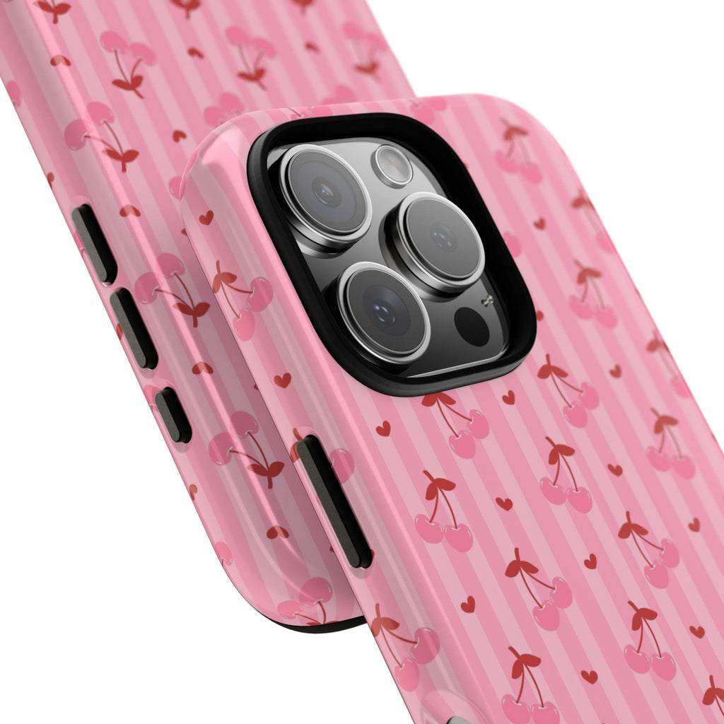 Pink Cherry Pattern Tough Phone Case
