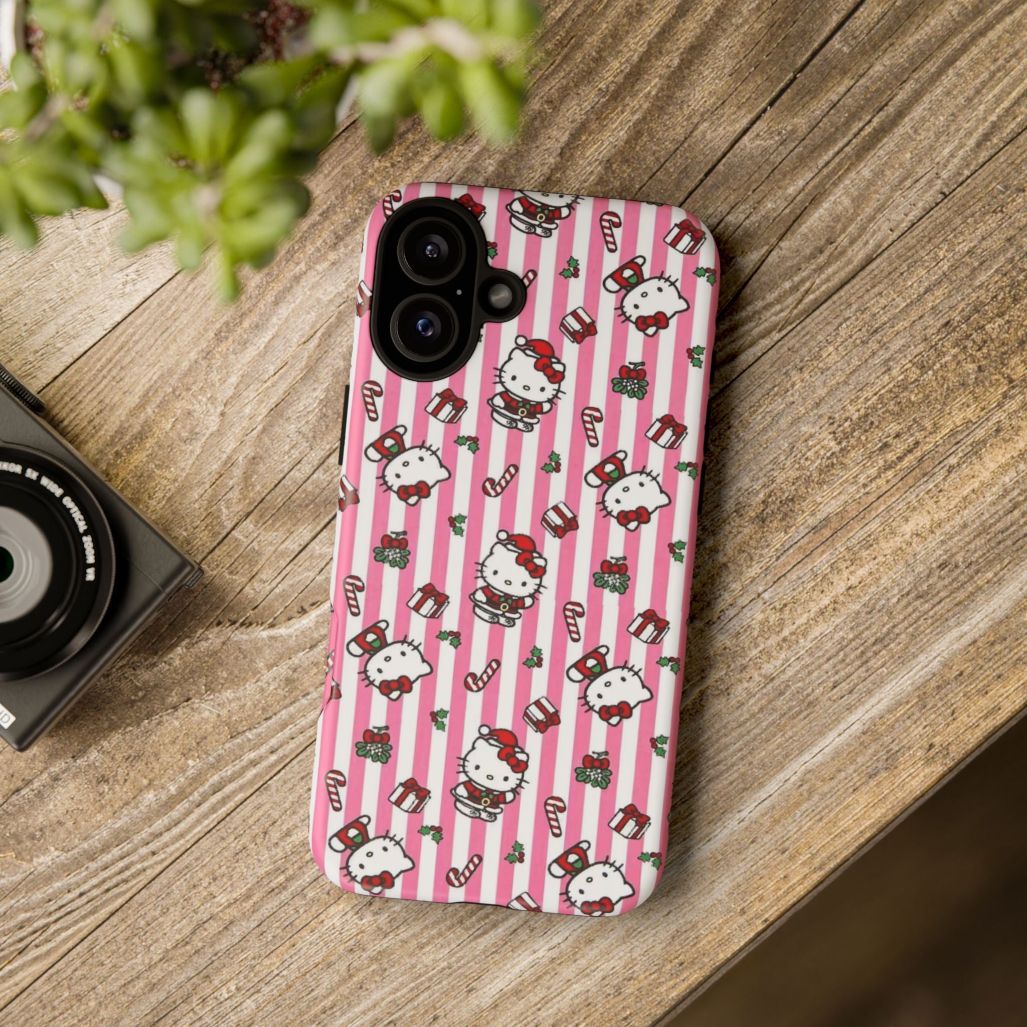 Hello Kitty Pink Holiday Phone Case — Cute Candy Cane & Gift iPhone Cover