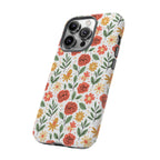 Floral Rose Pattern Tough Phone Case — Durable Garden-Inspired Protection