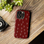 Red Bow Pattern Phone Case — Protective Tough Case with Elegant Holiday Ribbon Design