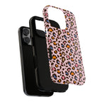 Pink Leopard Print Tough Phone Case — Durable Protective iPhone Cover