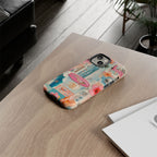 Tropical Surf Collage Phone Case — Vintage Hawaiian Floral & Surfboard Design