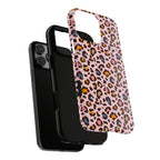 Pink Leopard Print Tough Phone Case — Durable Protective iPhone Cover