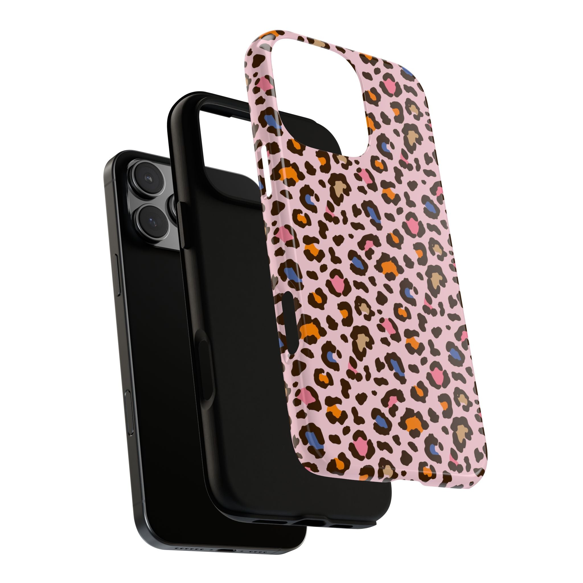 Pink Leopard Print Tough Phone Case — Durable Protective iPhone Cover