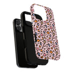 Pink Leopard Print Tough Phone Case — Durable Protective iPhone Cover